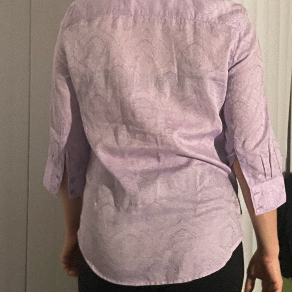 Womens lavendar button up collar neckrobertgraham